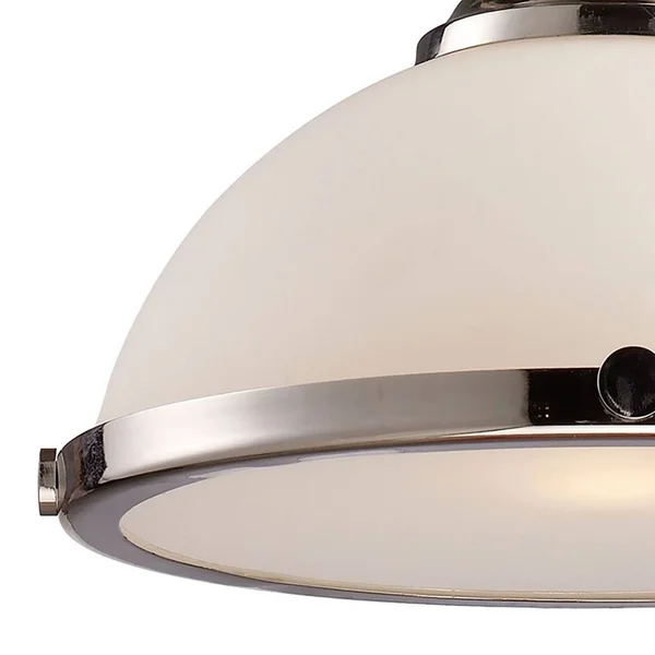 Elk Lighting 66525-1 Chadwick 1 Light Pendant in Gloss White/Satin Nickel