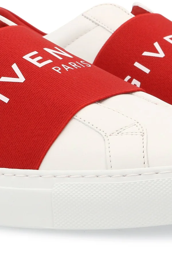 Givenchy White & Red Elastic Urban Street Sneakers