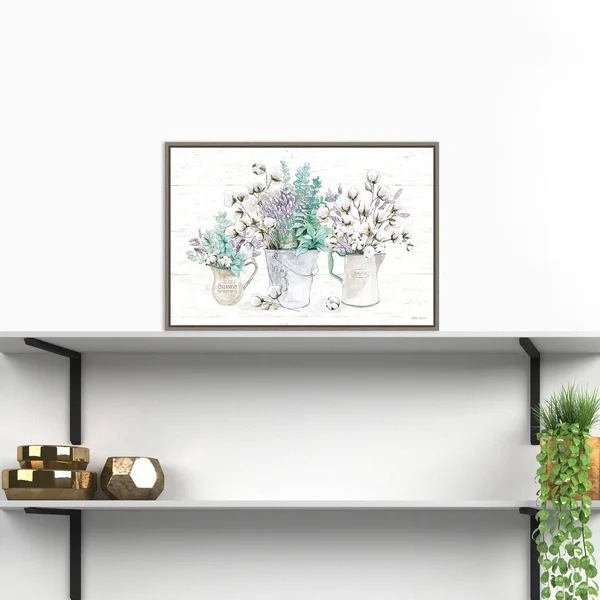 Amanti Art Farmhouse Cotton I Framed Canvas Print, Grey, 23x16