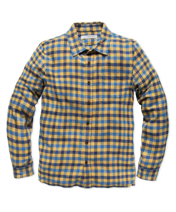Outerknown Transitional Flannel Shirt - Men's Marigold Ashbury Plaid - M