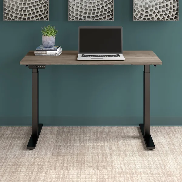 Move 60 Series by Bush Business Furniture 48W x 24d Height Adjustable Standing Desk Modern Hickory - M6S4824MHBK