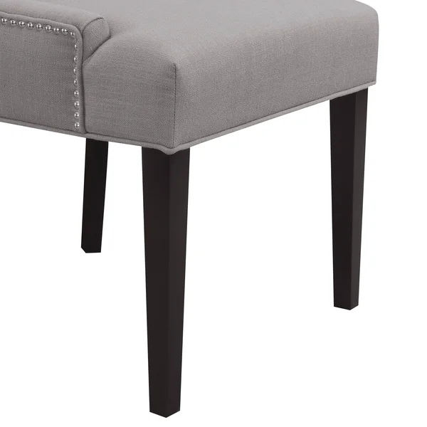 Upholstered Button Tufted Dining Chair in Warm Gray