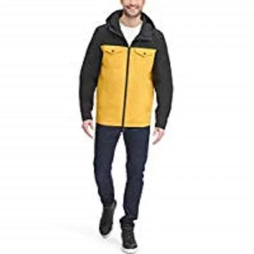 Levi&s Men's Arctic Cloth Hooded Rain Jacket - XL, Yellow