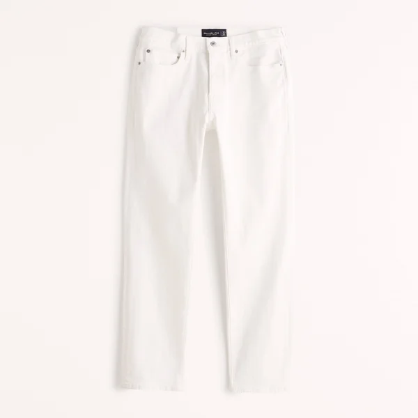 Men's Straight Jeans in White - Size 32 x 34, Abercrombie & Fitch