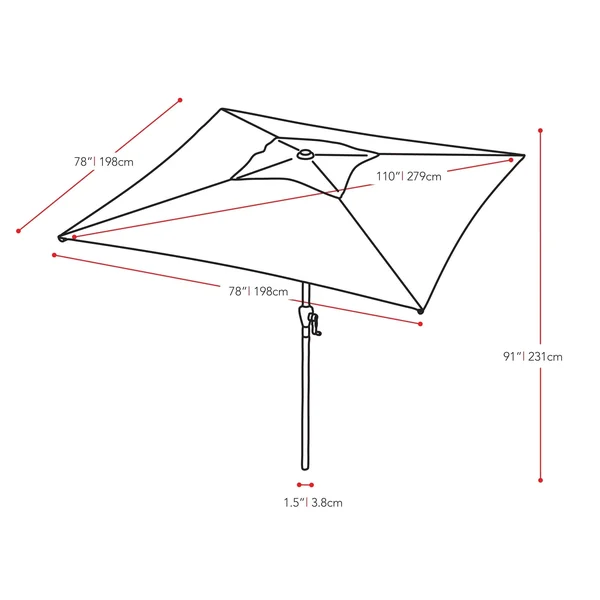 North Bend Square Patio Umbrella by Havenside Home - Grey