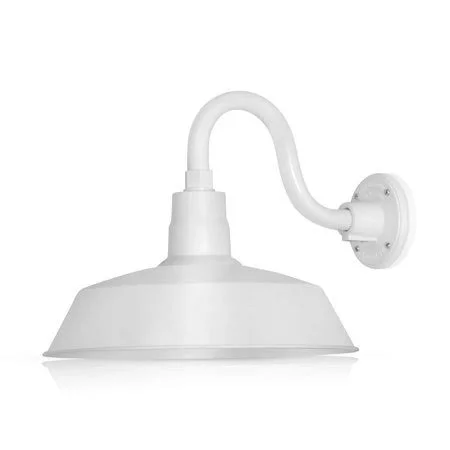 14 in. RLM Warehouse Shade with Gooseneck Arm & 9W A19 5000K LED Bulb