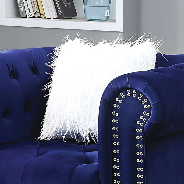 Furniture of America Resserie Glam Fabric Button Tufted Chair - Blue