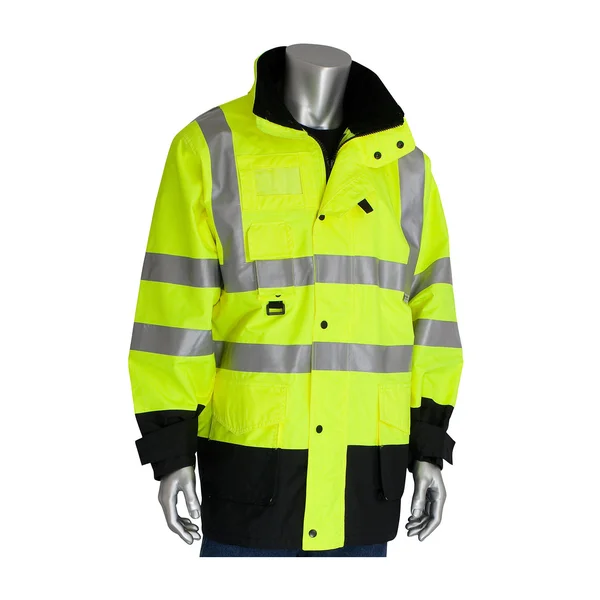 PIP 343-1756 ANSI Type R Class 3 7-in-1 All Conditions Coat with Inner Jacket and Vest Combination Hi-Vis Yellow