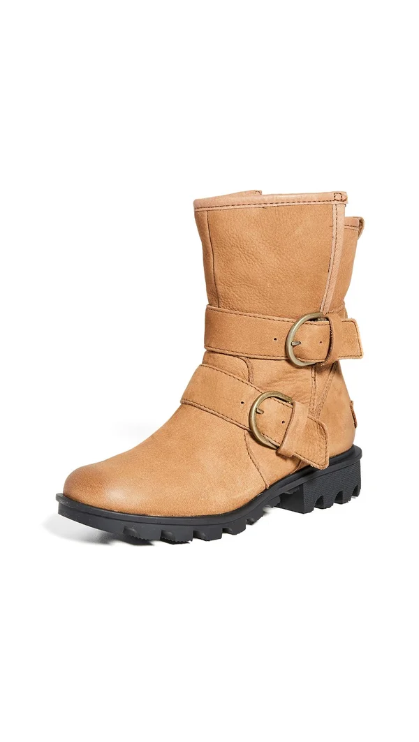 Sorel Women's Phoenix Moto Cozy Boot Size 9.5 - Camel Brown