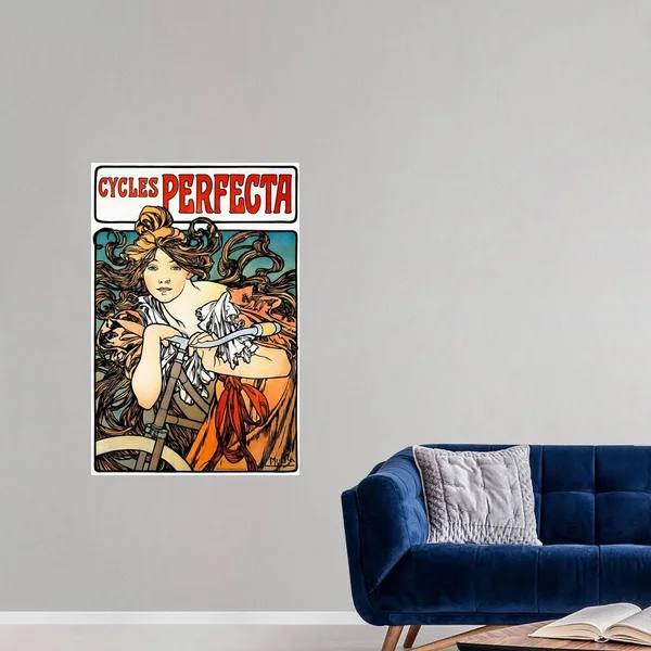Cycles Perfecta, Vintage Poster, by Alphonse Mucha, Poster Print, 32x48, Great Big Canvas