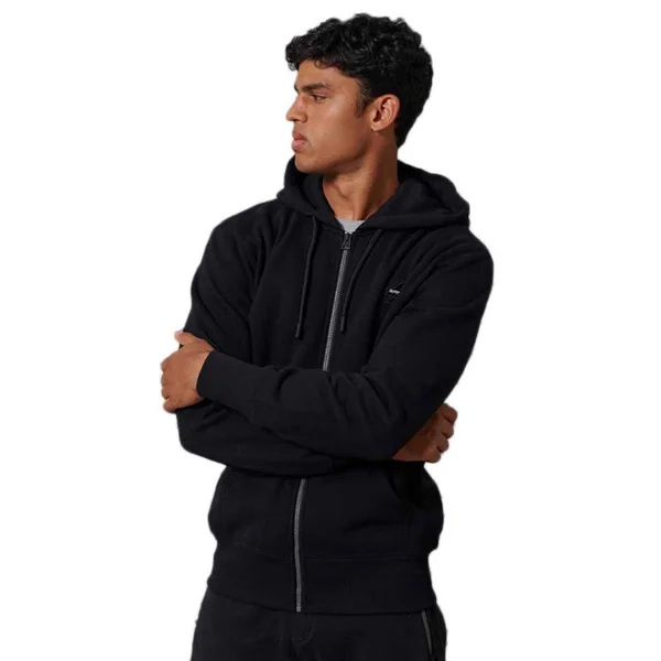 Superdry Men's Sportstyle Zip Hoodie Black Size: Xs