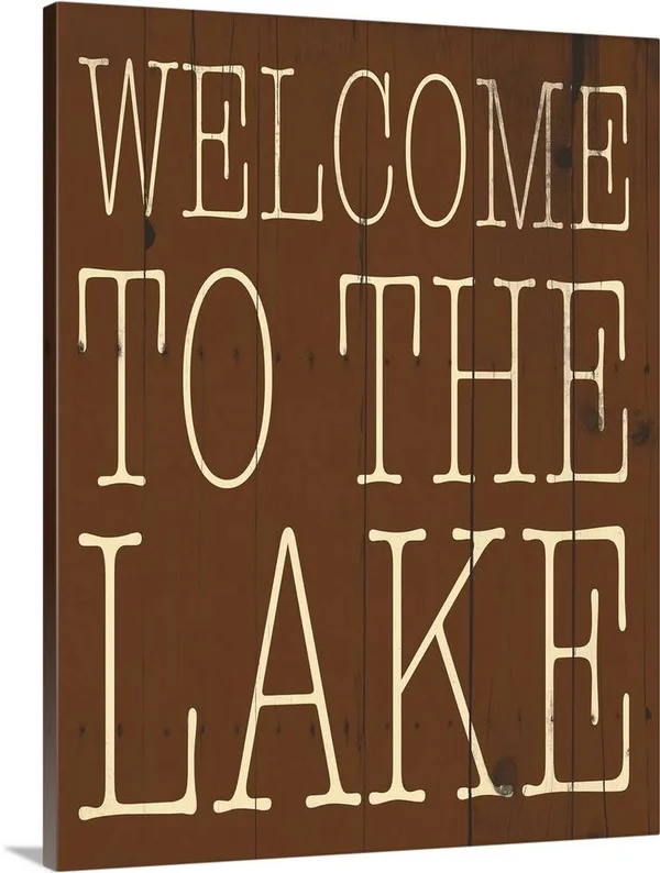 Welcome to The Lake - Large Solid-Faced Canvas Wall Art Print, Great Big Canvas