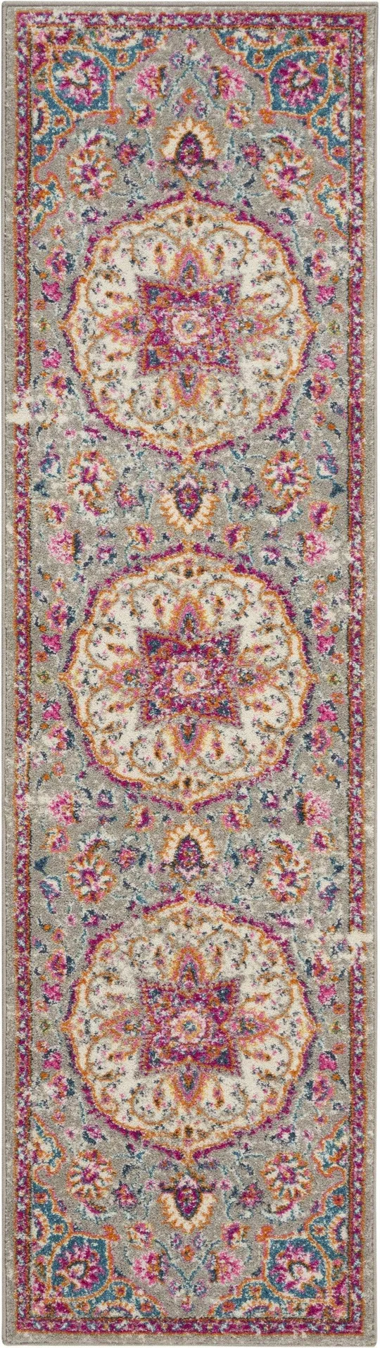 Nourison Passion PSN22 Area Rug, Grey/Multi, 8& Round