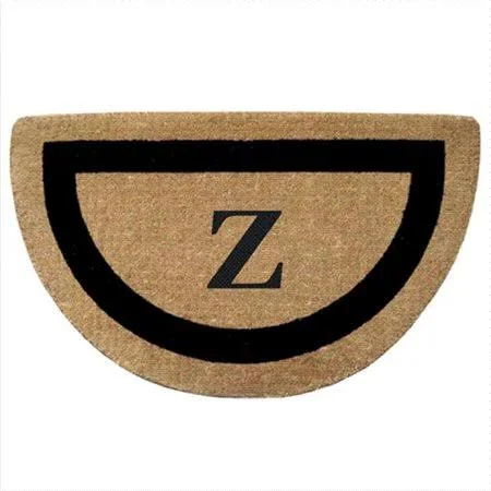 Nedia Home 02053z Single Picture - Black Frame 22 x 36 in. Half Round Heavy Duty Coir Doormat - Monogrammed Z