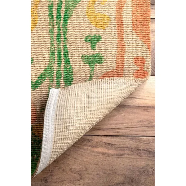 nuLOOM Natural Machine Woven Paisley Jute Area Rug, 4& x 6&