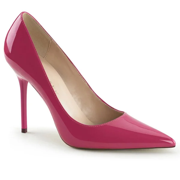 Pleaser CLASSIQUE-20, 4x22 Pointed-Toe Pump - White Patent 12