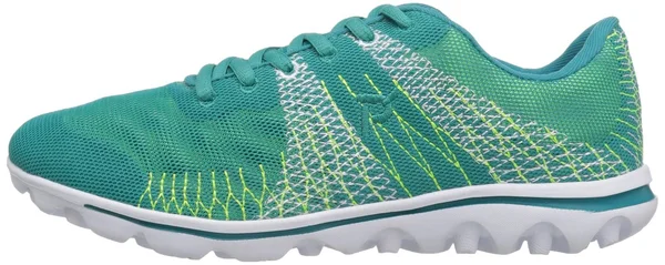 Women's Propet TravelActiv Knit Green Yellow - in Size 6.5