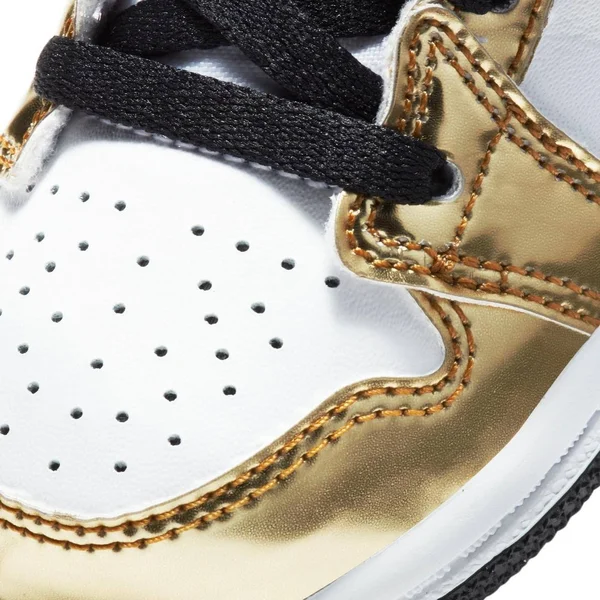 Jordan Boys AJ 1 Mid SE - Shoes Metallic Gold/Black/White Size 10.0