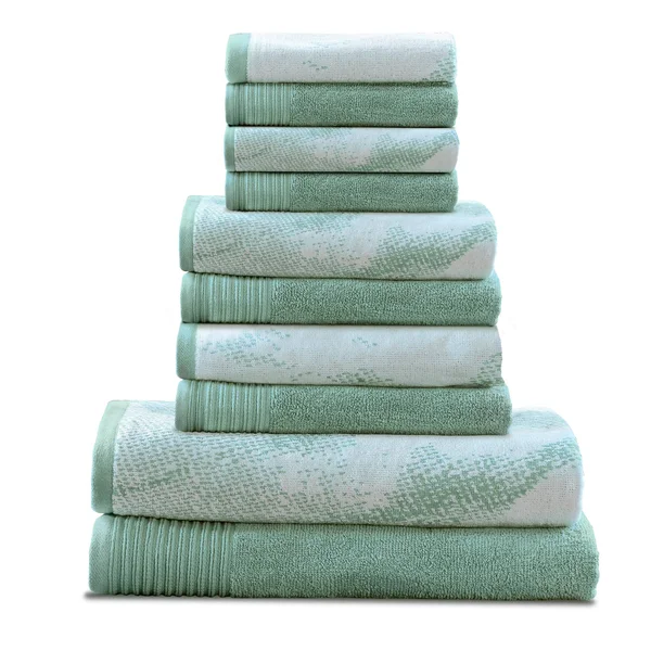 Superior Super Soft, Luxurious 100% Cotton Marble Effect 10-Piece Towel Set
