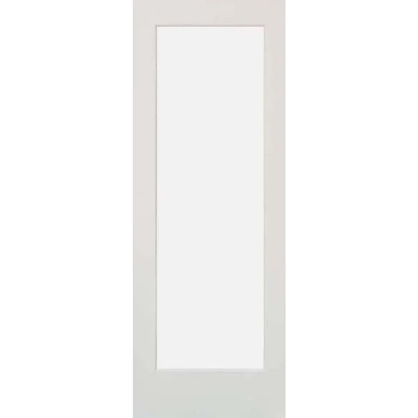 Krosswood Doors 32 in. x 80 in. 1-Lite Satin Etch Solid Hybrid Core MDF Primed Left-Hand Single Prehung Interior Door
