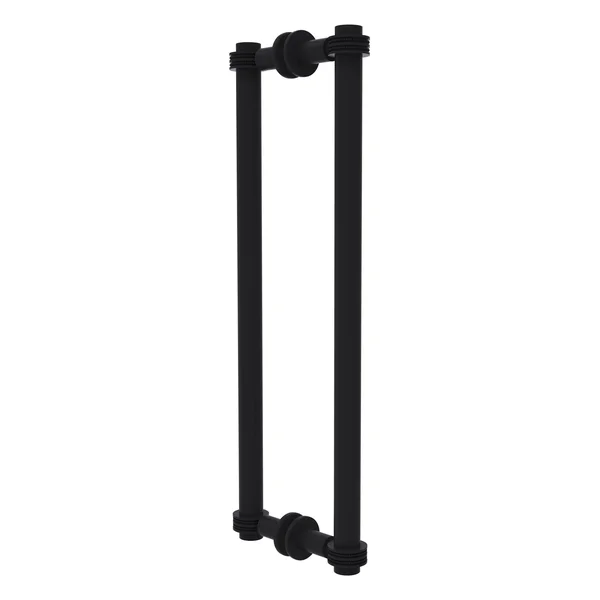 Allied Brass 404D-18BB-BKM Contemporary 18 in. Back to Back Shower Door Pull with Dotted Accent Matte Black
