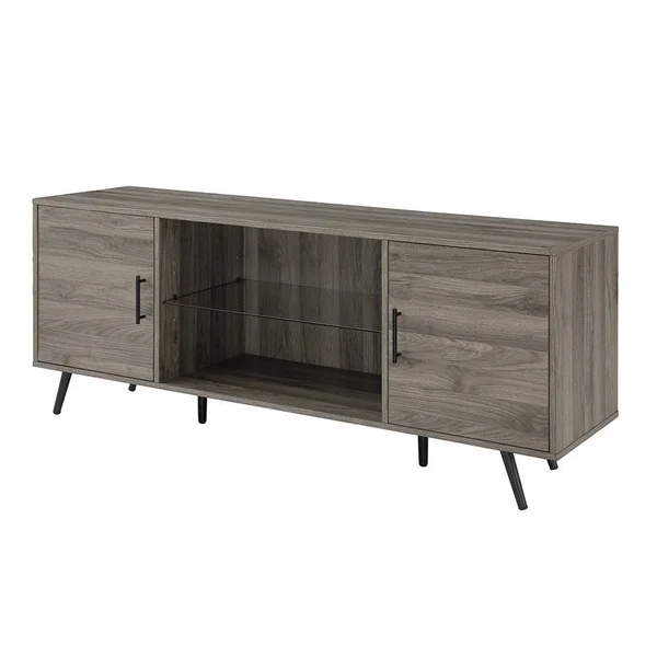 Saracina Home 60 Mid Century Modern TV Stand Slate Gray