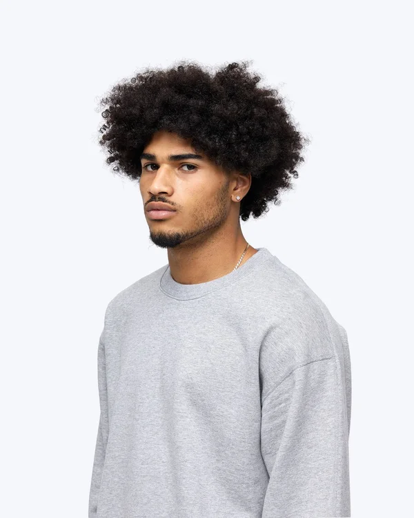 Reigning Champ Midweight Terry Relaxed Crewneck - Men's Heather Grey, S