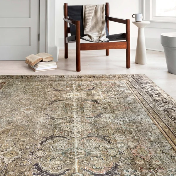 Alexander Home Isabelle Traditional Vintage Border Printed Area Rug - 7&6x22 x 9&6x22
