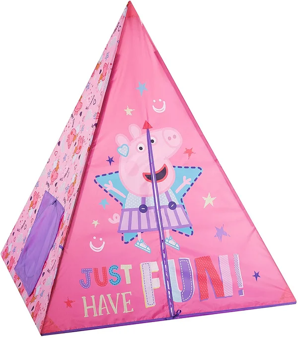 Peppa Pig Teepee Tent Set Includes Bonus Lights - Slumber Bag, and Pillow