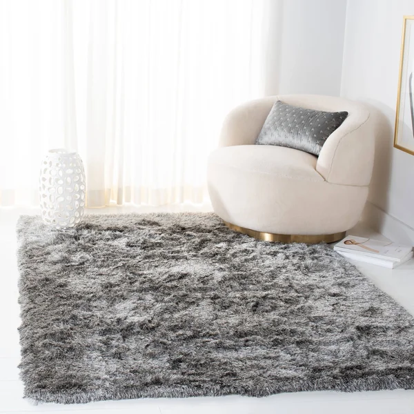 Safavieh Paris Silver Shag Area Rug; 4& x 6&