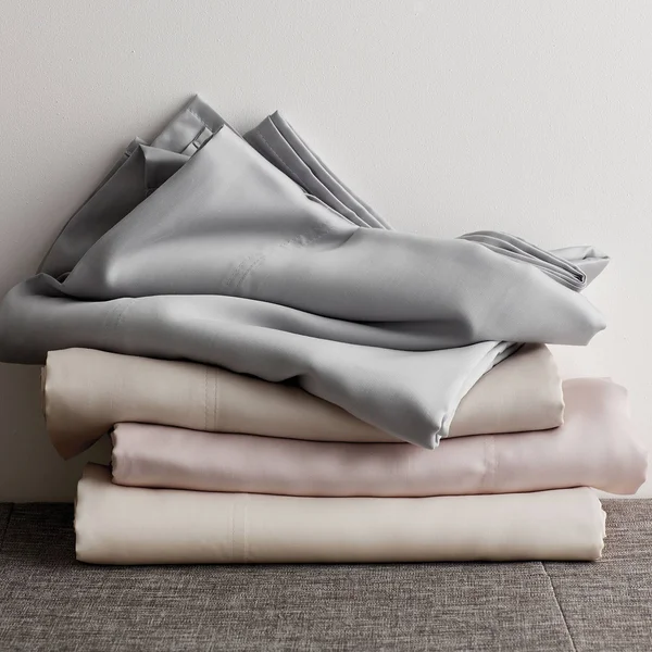 Legends Hotel Tencel Lyocell Sateen Flat Sheet - Ivory - Size Queen, The Company Store