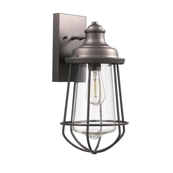 Chloe Lighting Lucas Industrial-style 1 Light Rubbed Bronze Outdoor/Indoor Wall Sconce 16x22 Tall