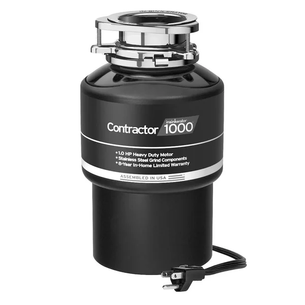 Insinkerator Contractor-1000-WC 1 HP Garbage Disposal with Cord - Black