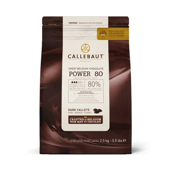 Callebaut Extra Bitter 80% Dark Chocolate Power Easimelt Belgian Chocolate 2.5kg