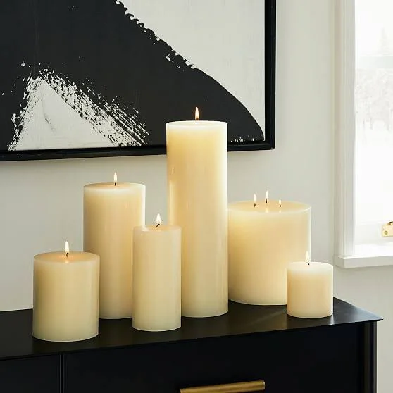 Unscented Pillar Candle - Ivory, 3x22x6