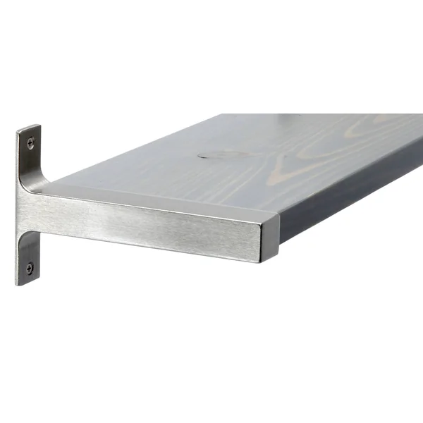 Industrial Modern Wood 2-Piece Wall Shelf Set Weathered Gray 26 x 7.75
