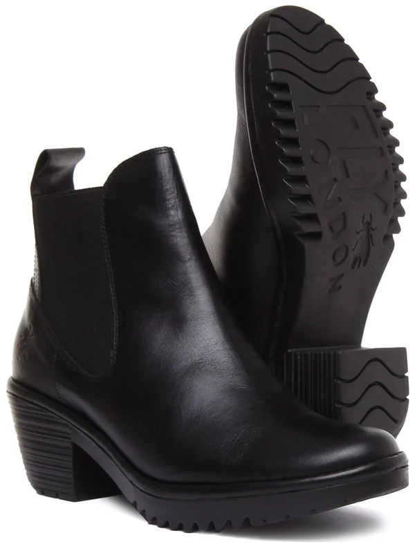 Fly London Wasp Leather Bootie, 37, Black