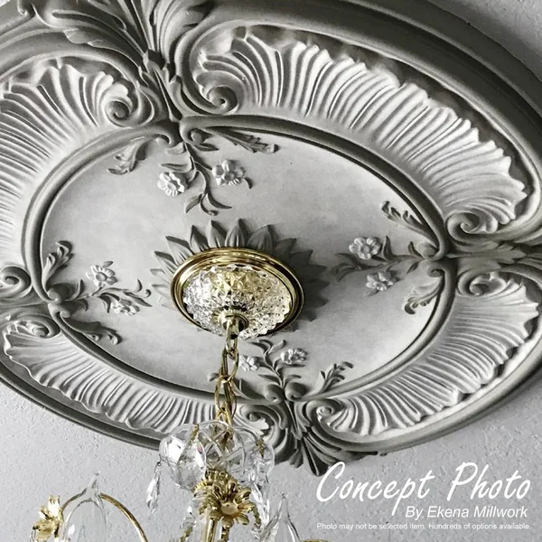 23 3/8 inchod x 3 5/8 inchid x 2 1/2 inchp Granada Ceiling Medallion (Fits Canopies Up to 7 1/8 inch) - Hand-Painted Cloud Burst