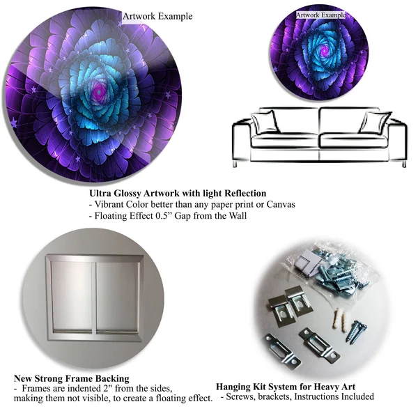 Design Art &Glittering Silver Pattern& Graphic Art Print on Metal