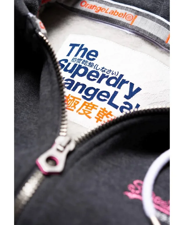 Superdry Orange Label Zip Hoodie - Gray - Hoodies