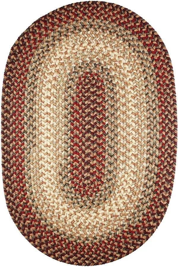 American Classics 15x22 x 15x22 Chair Pads (Set of Four) Spanish Red Round/Square Exeter Braided Area Rug