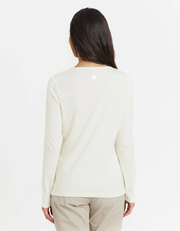 Long Sleeve T-Shirt UPF 50+ Sensitive Collection, Womens Sun Safe Top Light Yellow