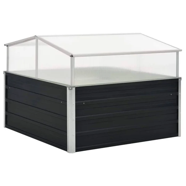 vidaXL Greenhouse Anthracite 39.4x22x39.4x22x30.3x22 Galvanized Steel