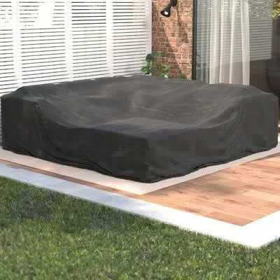 Arlmont & Co. Water Resistant Patio Sectional Cover Size: 27.56x22 H x 90.56x22 W x 90.56x22 D, Color: Black