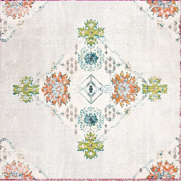 Safavieh Crystal Rug Collection CRS522K - Cream, Turquoise - 5& x 8&
