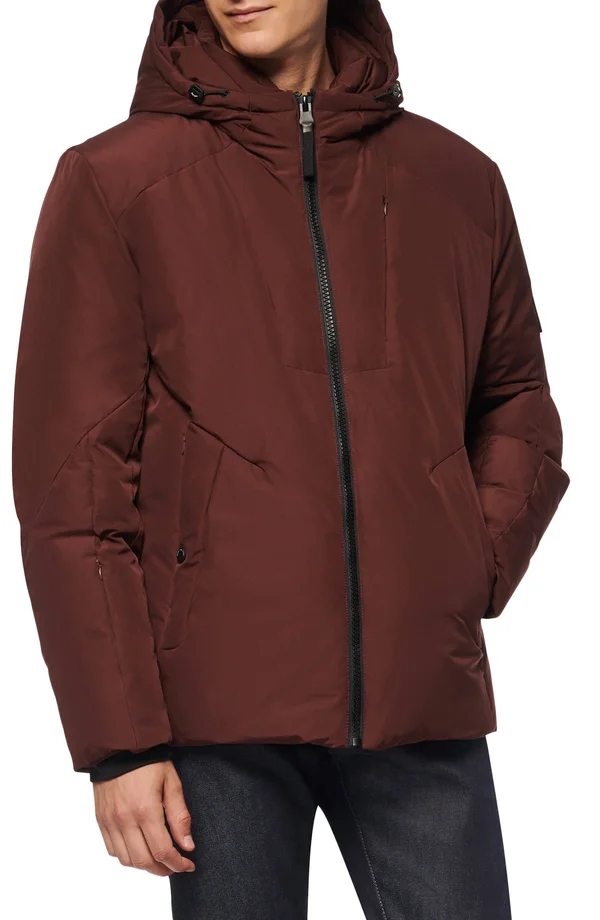 Marc New York Hooded Down Jacket Medium, Oxblood