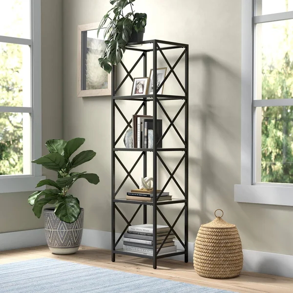 Celine Bookcase - 18x22 Wide Blackened Bronze