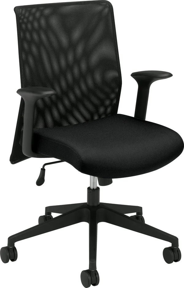 BASYX Vl702 Series High-Back Swivel/tilt Work Chair, Black Mesh