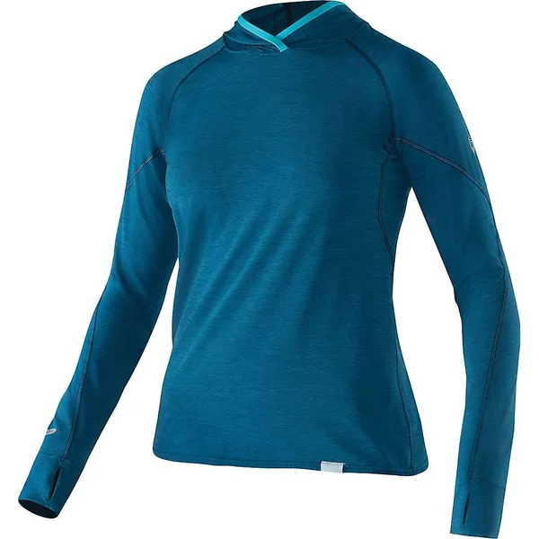 NRS, Women's H2Core Silkweight Hoodie - Cyan, S