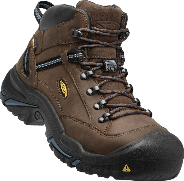 Keen Men's Waterproof Steel Toe Boots Braddock Al Mid - 12, Bison/Ensign Blue